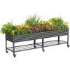imageRolling Elevated Raised Garden Bed  Jumbo Series 3 x 8 Outdoor Planters Boxes with Legs ampamp Storage Rack for Patio 2000 Lbs Weight Capacity Raised Beds for Gardening Herbs Flowers Modern GrayModern Gray