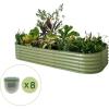 image:imageVego garden 17 Tall 10 in 1 Raised Garden Bed Olive Green with 8Pack Solar Garden Lights