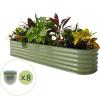 image:imageVego garden 17 Tall 9 in 1 Raised Garden Bed Olive Green with 8Pack Solar Garden Lights