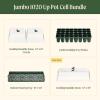 image:imageVego garden Ultimate Seed Starting Bundle 2Packs Giga8 Pack Jumbo8 Pack Standard Seedling Trays with Seedling Tray Lids and 10 x 20 Bottom Watering TraysJumbo 1020 Up Pot Cell Bundle