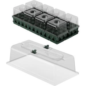 image:imageVego garden Ultimate Seed Starting Bundle 2Packs Giga8 Pack Jumbo8 Pack Standard Seedling Trays with Seedling Tray Lids and 10 x 20 Bottom Watering TraysStandard 1020 Germination Cell Bundle