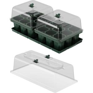 image:imageVego garden Ultimate Seed Starting Bundle 2Packs Giga8 Pack Jumbo8 Pack Standard Seedling Trays with Seedling Tray Lids and 10 x 20 Bottom Watering TraysGiga 1020 Up Pot Bundle