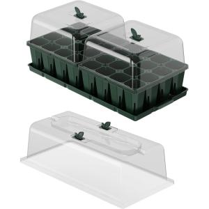 image:imageVego garden Ultimate Seed Starting Bundle 2Packs Giga8 Pack Jumbo8 Pack Standard Seedling Trays with Seedling Tray Lids and 10 x 20 Bottom Watering TraysJumbo 1020 Up Pot Cell Bundle
