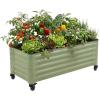 image:imageVego garden Classic Rolling Garden Bed  175 Mobile Metal Raised Garden Bed for Patio Deck Balcony  Deep Planting Space Durable amp Easy to Move Olive Green 175X8Olive Green