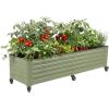 image:imageVego garden Classic Rolling Garden Bed  175 Mobile Metal Raised Garden Bed for Patio Deck Balcony  Deep Planting Space Durable amp Easy to Move Olive Green 175X8Olive Green