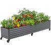 image:imageVego garden Classic Rolling Garden Bed  175 Mobile Metal Raised Garden Bed for Patio Deck Balcony  Deep Planting Space Durable amp Easy to Move Olive Green 175X8Modern Gray