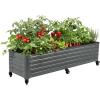 image:imageVego garden Classic Rolling Garden Bed  175 Mobile Metal Raised Garden Bed for Patio Deck Balcony  Deep Planting Space Durable amp Easy to Move Olive Green 175X8Modern Gray