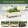image:imageVego garden Classic Rolling Garden Bed  175 Mobile Metal Raised Garden Bed for Patio Deck Balcony  Deep Planting Space Durable amp Easy to Move Olive Green 175X8Pearl White