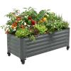 image:imageVego garden Classic Rolling Garden Bed  175 Mobile Metal Raised Garden Bed for Patio Deck Balcony  Deep Planting Space Durable amp Easy to Move Olive Green 175X8Modern Gray