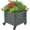 image:imageVego garden Classic Rolling Garden Bed  175 Mobile Metal Raised Garden Bed for Patio Deck Balcony  Deep Planting Space Durable amp Easy to Move Olive Green 175X8Modern Gray