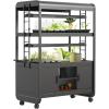 image:imageVego garden 3 Tier Rolling Metal Corner Plant Stand Indoor with 3 Ultimate Grow Light Powerful 60 W FullSpectrum LEDs Plant Rack for Seed Starting Leafy Herbs Fruits amp Microgreens Pearl WhiteMatte Black