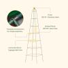 image:imageVego Garden 9 ft Pyramid Obelisk Garden Trellis Metal Rustproof Plant Support Rose Trellis Tower Potted Cages for Flowers Fruits Vegetable Vines Indoor amp Outdoor9 Ft