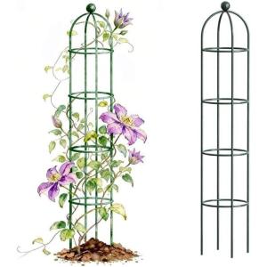 image:imageVego Garden 76 ft Round Obelisk Garden Trellis Metal Rustproof Plant Support Rose Trellis Tower Potted Cages for Flowers Fruits Vegetable Vines Indoor amp Outdoor64 Ft