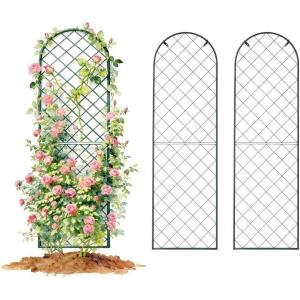 image:imageVego garden Metal 23 x 78 Garden Mounted Wall Trellis 2 Pack for Climbing Plants Flowers Vegetables Planting Arched Outdoor Decoration for Courtyards Lawns Gardens1 Pack