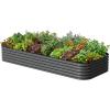 image:imageVego garden 17 Tall 4 x 10 Giant Modular Metal Raised Garden Bed Kit A King Sized Garden Bed for Vegetables Flowers Herbs Olive GreenModern Gray