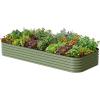 image:imageVego garden 17 Tall 4 x 10 Giant Modular Metal Raised Garden Bed Kit A King Sized Garden Bed for Vegetables Flowers Herbs Olive GreenOlive Green