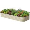 image:imageVego garden 17 Tall 4 x 10 Giant Modular Metal Raised Garden Bed Kit A King Sized Garden Bed for Vegetables Flowers Herbs Olive GreenPearl White