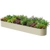 image:imageVego garden 17 Tall 4 x 10 Giant Modular Metal Raised Garden Bed Kit A King Sized Garden Bed for Vegetables Flowers Herbs Olive GreenPearl White