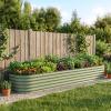 image:imageVego garden 17 Tall 4 x 10 Giant Modular Metal Raised Garden Bed Kit A King Sized Garden Bed for Vegetables Flowers Herbs Olive GreenPearl White