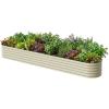image:imageVego garden 17 Tall 4 x 10 Giant Modular Metal Raised Garden Bed Kit A King Sized Garden Bed for Vegetables Flowers Herbs Olive GreenPearl White
