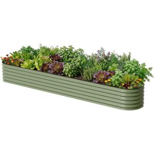 image:imageVego garden 17 Tall 4 x 10 Giant Modular Metal Raised Garden Bed Kit A King Sized Garden Bed for Vegetables Flowers Herbs Olive GreenOlive Green